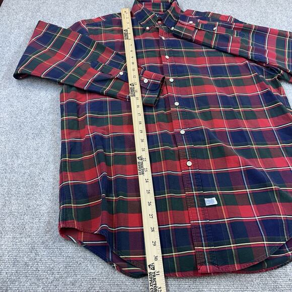 Ralph Lauren Mens L Red Green Blue Tartan Plaid Long Sleeve Button Down Shirt - Picture 3 of 6